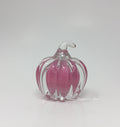 Fred Wilkerson Art Glass Cotton Candy Pink & Crystal Small Pumpkin