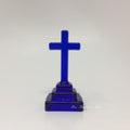 Mosser Glass Cobalt Blue Cross Statue