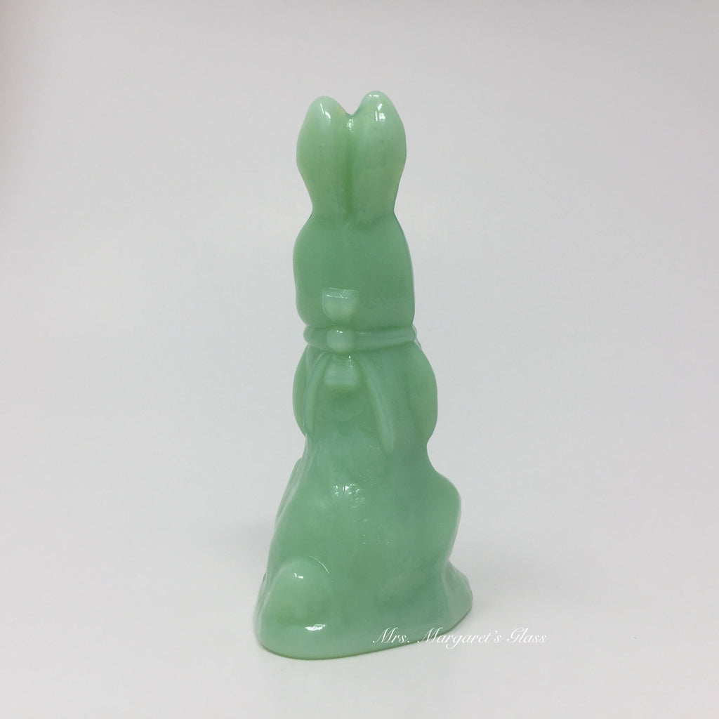 Mosser Glass Jadeite Bunny Rabbit With Basket