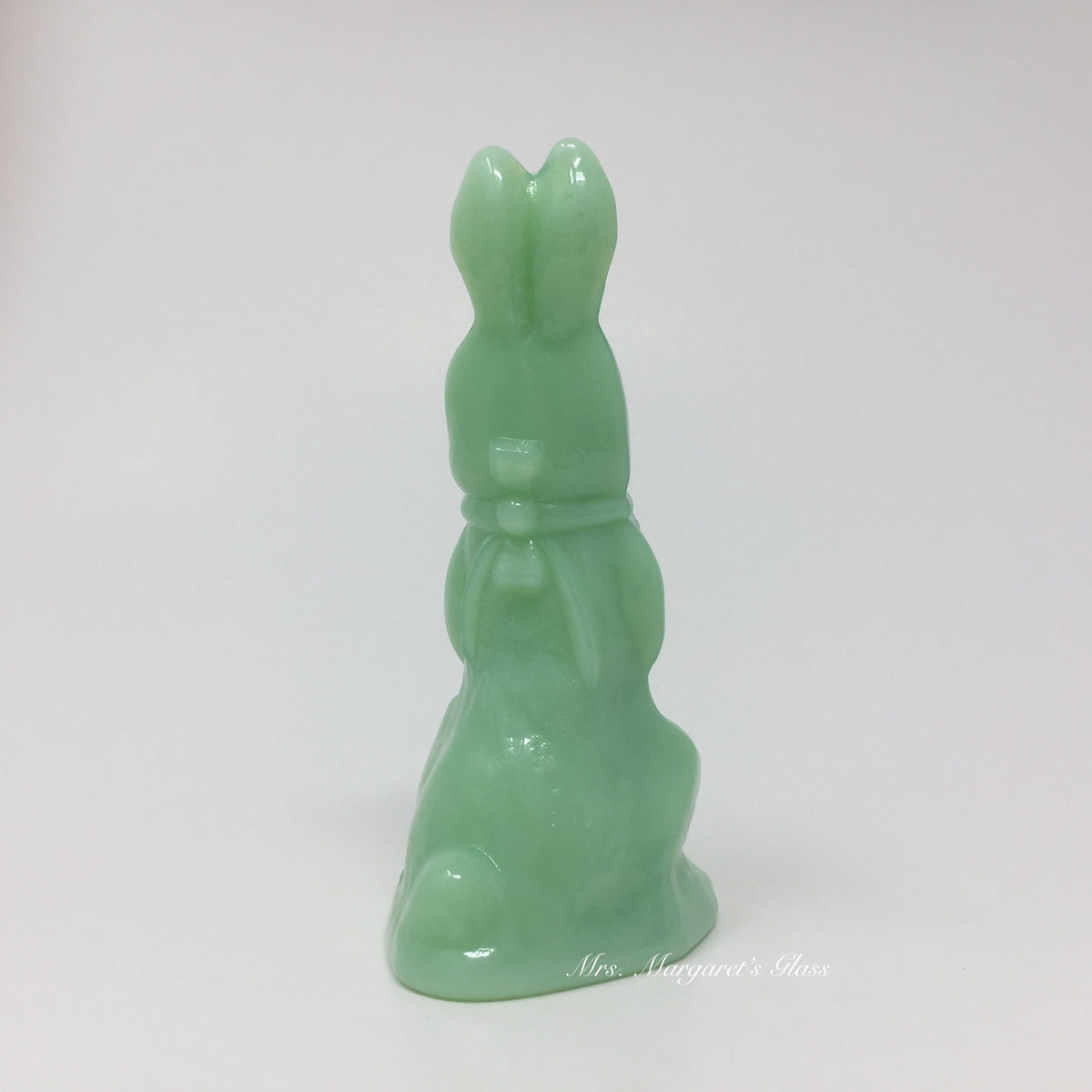 Mosser Glass Jadeite Bunny Rabbit With Basket