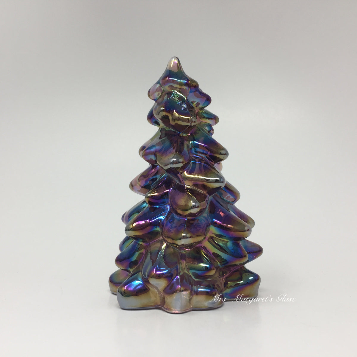 Mosser Glass Sugar Plum Purple Carnival Iridescent Christmas Tree