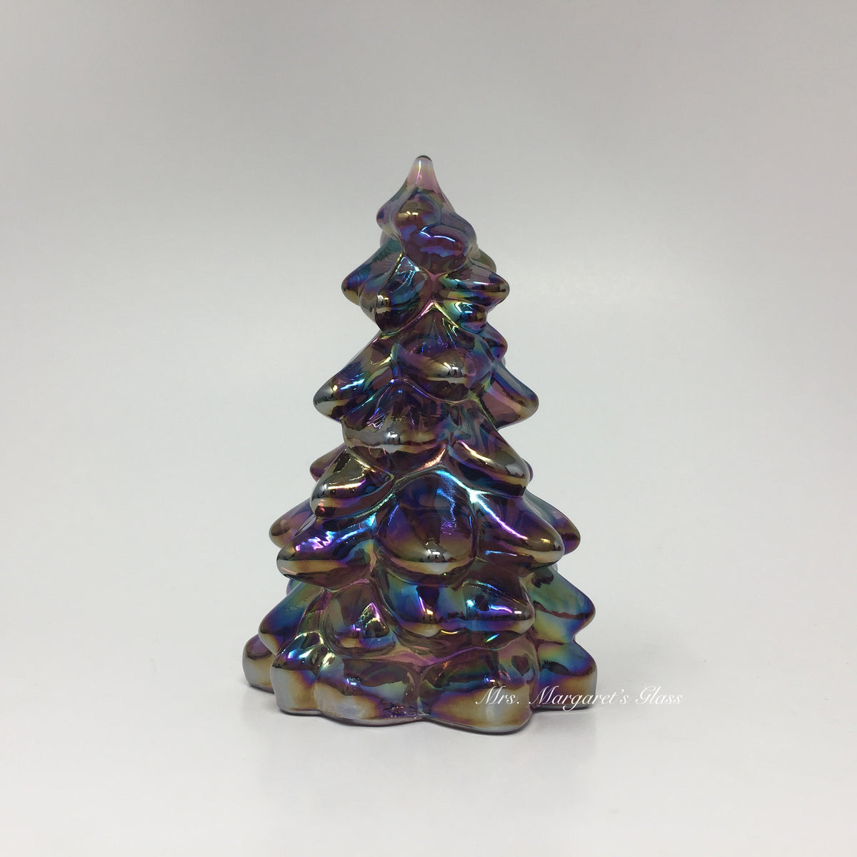 Mosser Glass Sugar Plum Purple Carnival Iridescent Christmas Tree