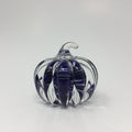 Fred Wilkerson Art Glass Purple & Crystal Small Pumpkin