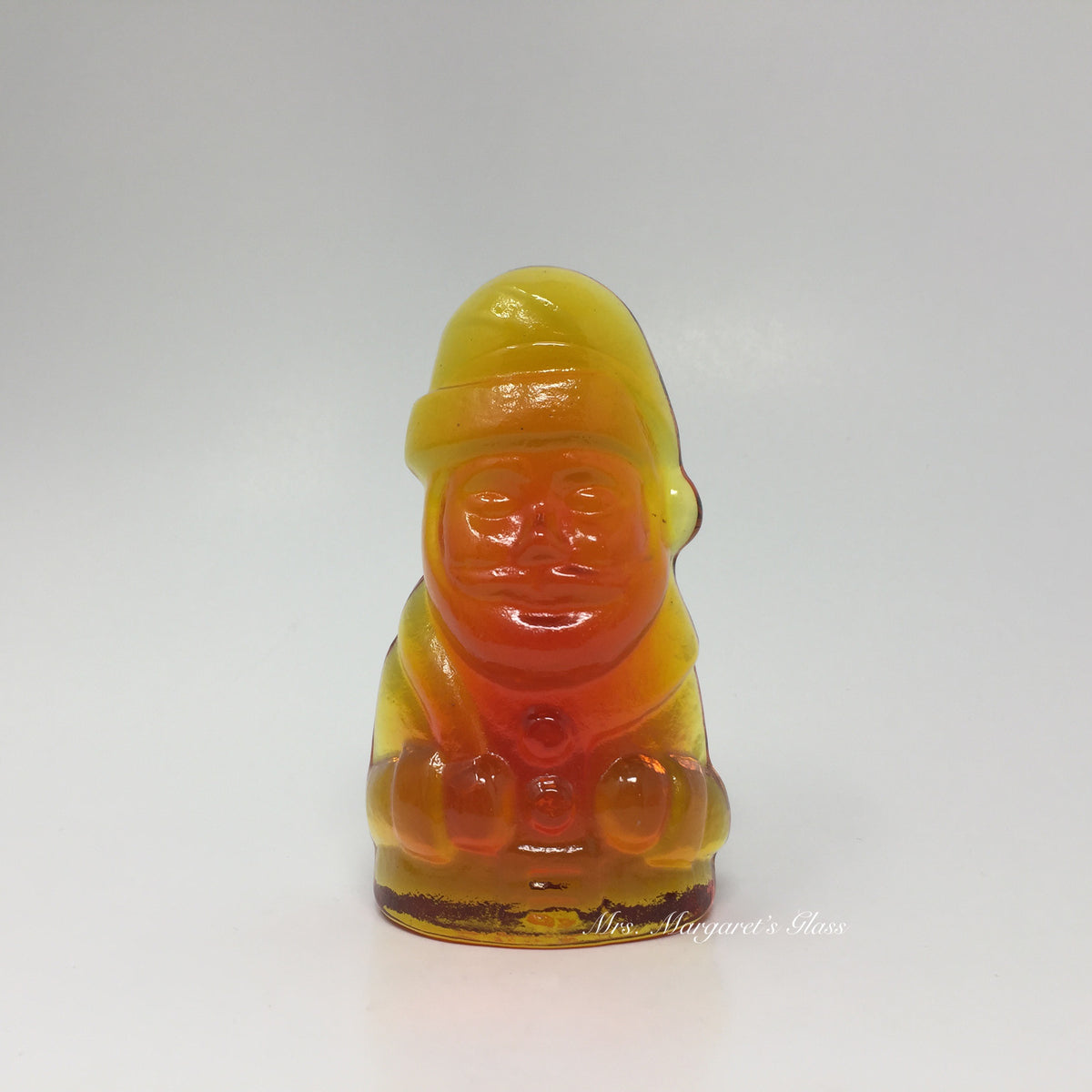 Blenko Glass Tangerine Christmas Santa Claus Figure
