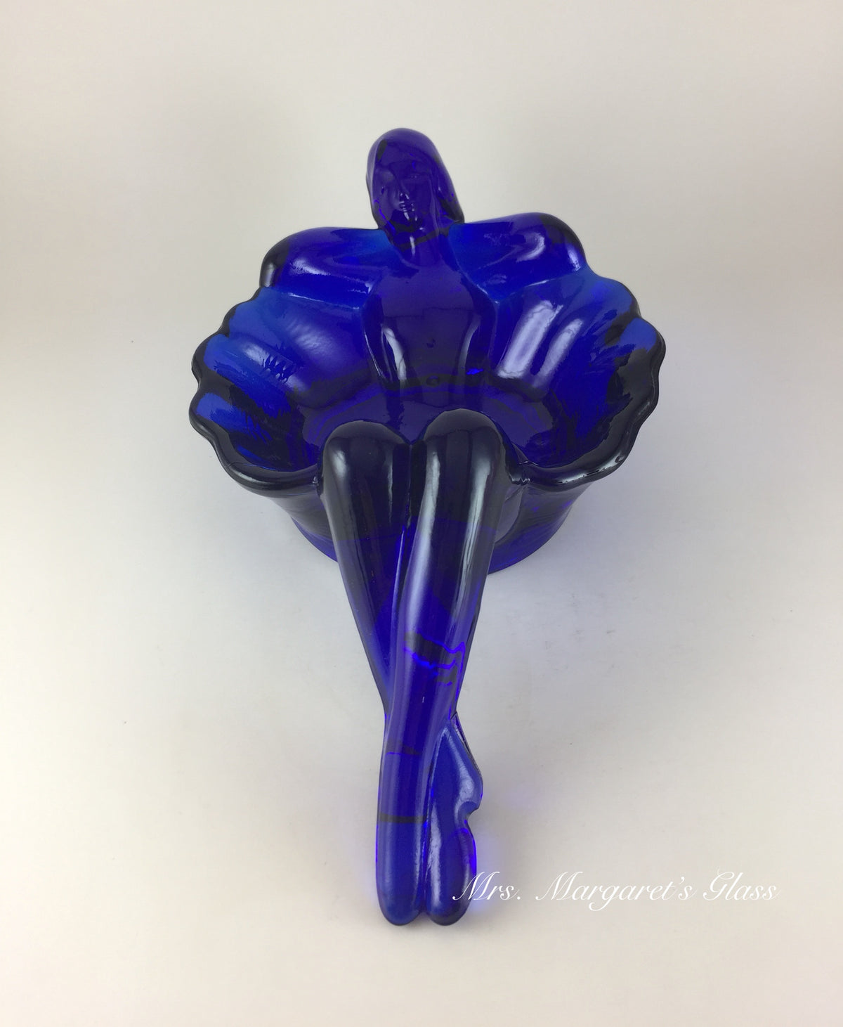 Mosser Glass Cobalt Blue Nude Bathing Beauty Soap/ Trinket Dish