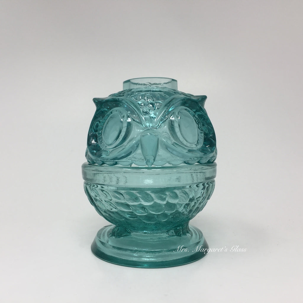 Wilkerson Glass Teal Blue UV Pink Glow Owl Fairy Lamp Lite