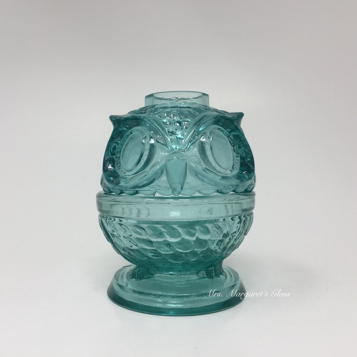 Wilkerson Glass Teal Blue UV Pink Glow Owl Fairy Lamp Lite